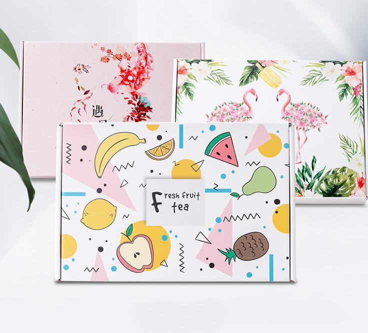 Heißer verkauf ausgefallene kundenspezifische druck wellpappe verpackung kleidung versand papier geschenkbox personalisierte schachteln