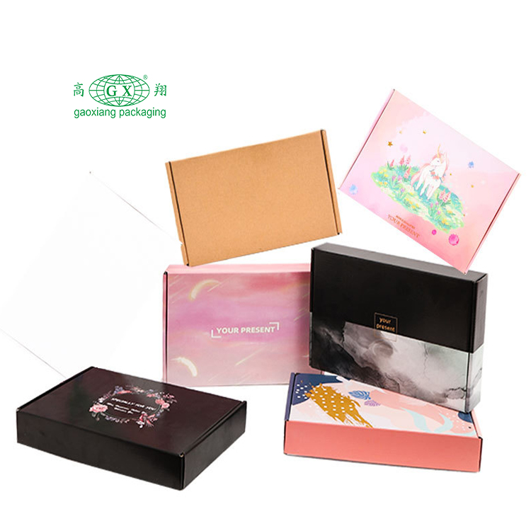 Benutzerdefiniertes Logo faltbare Wellpappe Flugzeugtransportverpackungsbox Kleidungsgeschenkpapier-Verpackungsbox