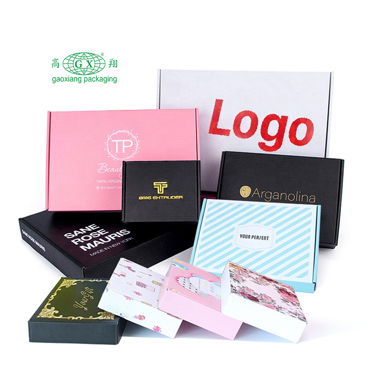Benutzerdefiniertes Logo faltbare Wellpappe Flugzeugtransportverpackungsbox Kleidungsgeschenkpapier-Verpackungsbox